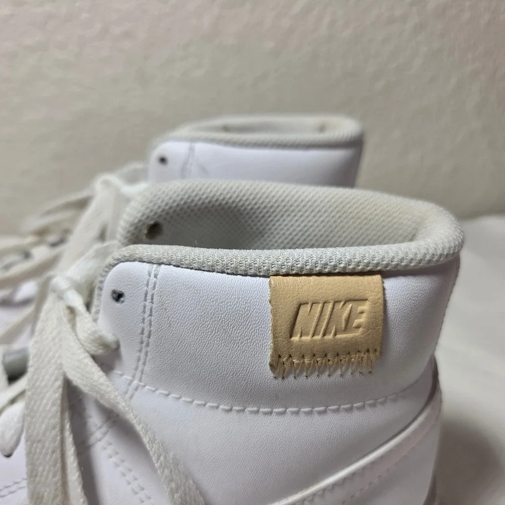 Nike Court Royale 2 Mid White Tan Leather Patch Sneakers CT1725-101 Mens 6.5